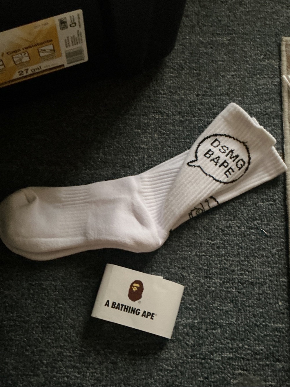 White DSMG BAPE Crew Socks